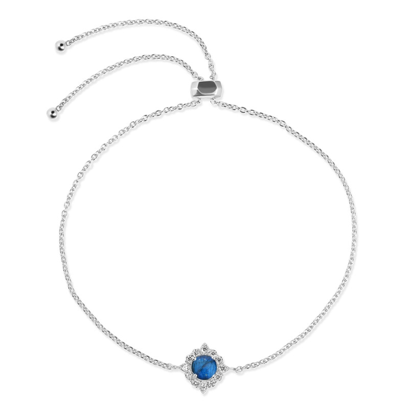 Labradorite & White Topaz Bracelet With Adjustable Camera Lock LBD-RDB-67.