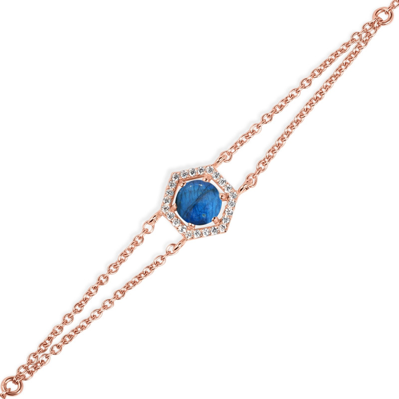 Labradorite & White Topaz Bracelet With Adjustable Camera Lock LBD-RDB-83.