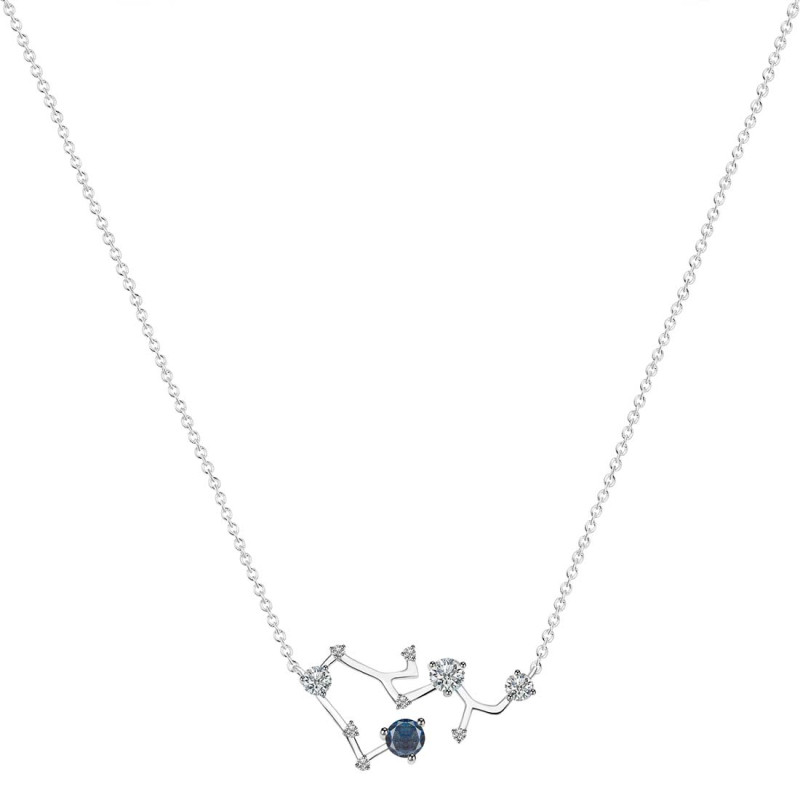 Sagittarius Zodiac Star Constellation Labradorite & White Topaz Necklace LBD-RDN-496.