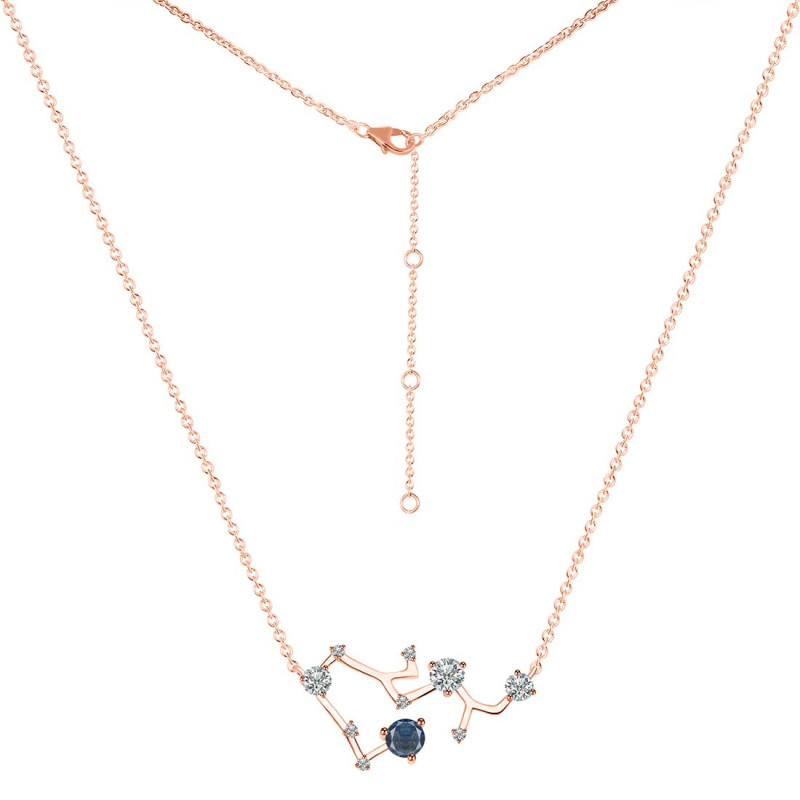 Sagittarius Zodiac Star Constellation Labradorite & White Topaz Necklace LBD-RDN-496.