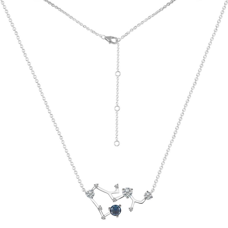 Sagittarius Zodiac Star Constellation Labradorite & White Topaz Necklace