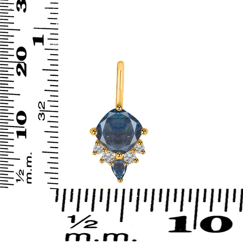 Labradorite & White Topaz Pendant LBD-RDP-729.