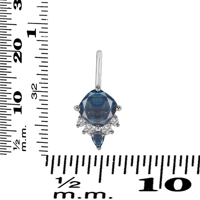 Labradorite & White Topaz Pendant LBD-RDP-729.
