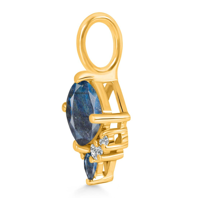 Labradorite & White Topaz Pendant LBD-RDP-729.