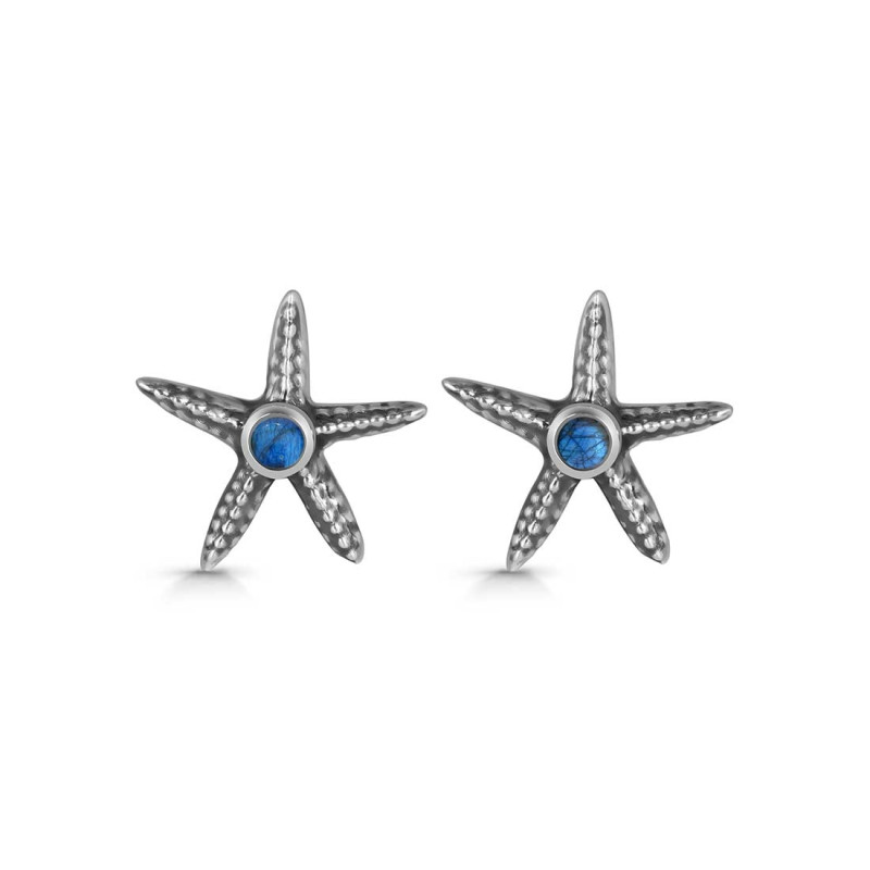 Labradorite Star Fish Stud Earring LBD-RUE-2.