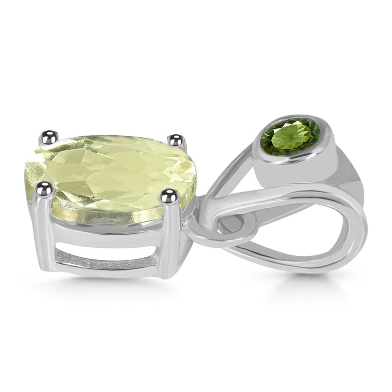 Libyan Desert Glass & Moldavite Pendant