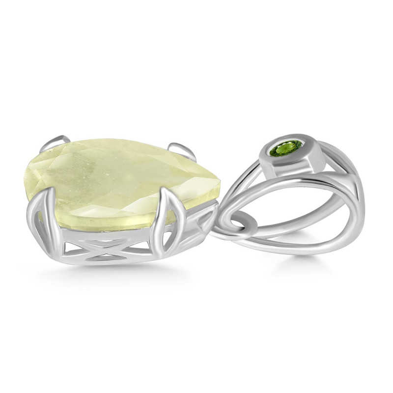 Libyan Desert Glass & Moldavite Pendant