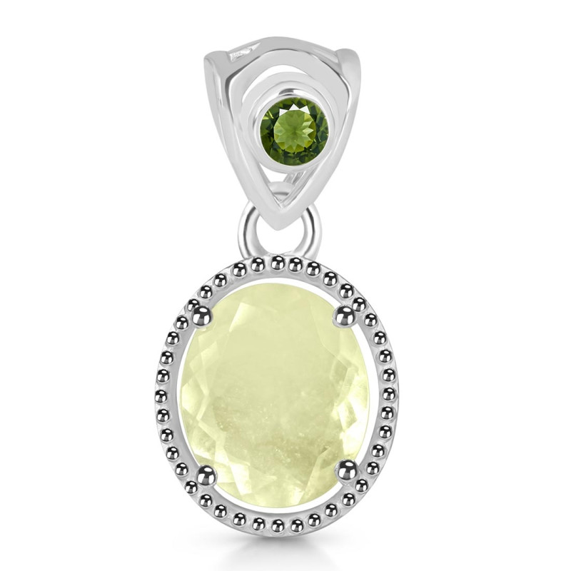 Libyan Desert Glass & Moldavite Pendant LDG-RDP-755-MLD-LOOP.