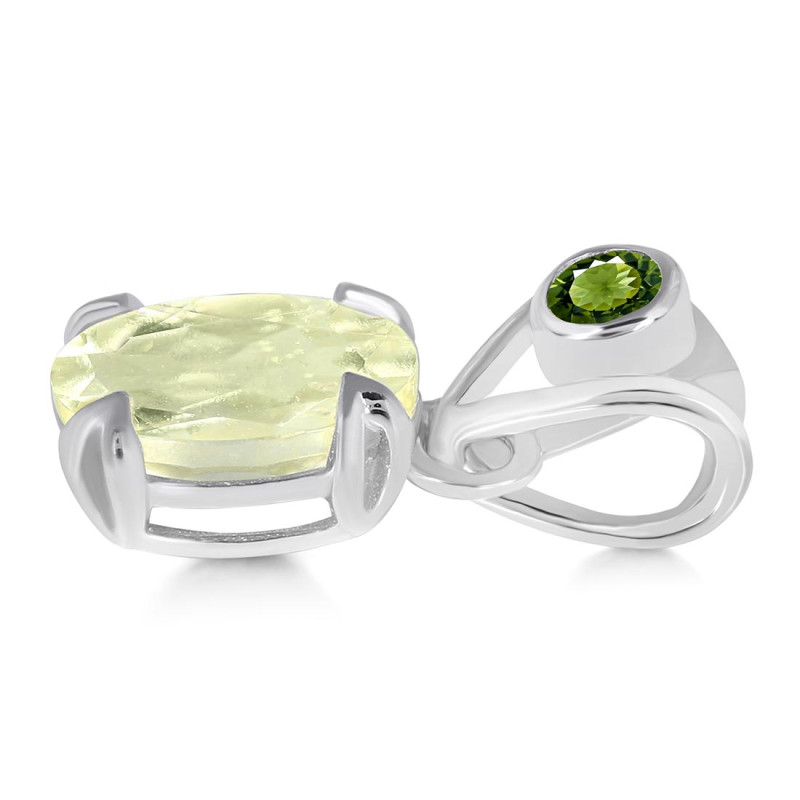 Libyan Desert Glass & Moldavite Pendant