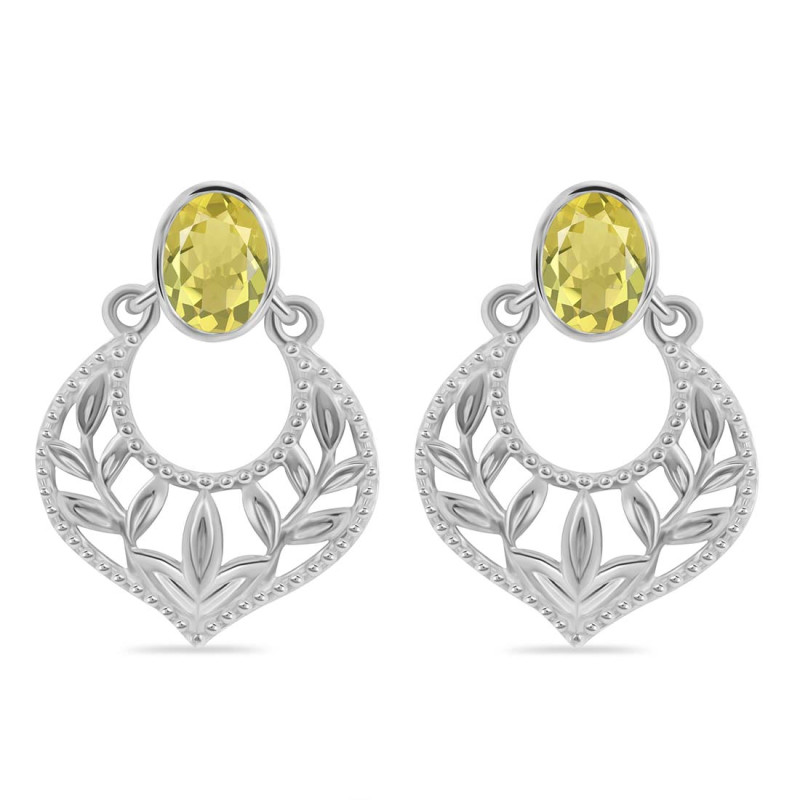 Lemon Quartz Stud Earring LEM-RDE-51.