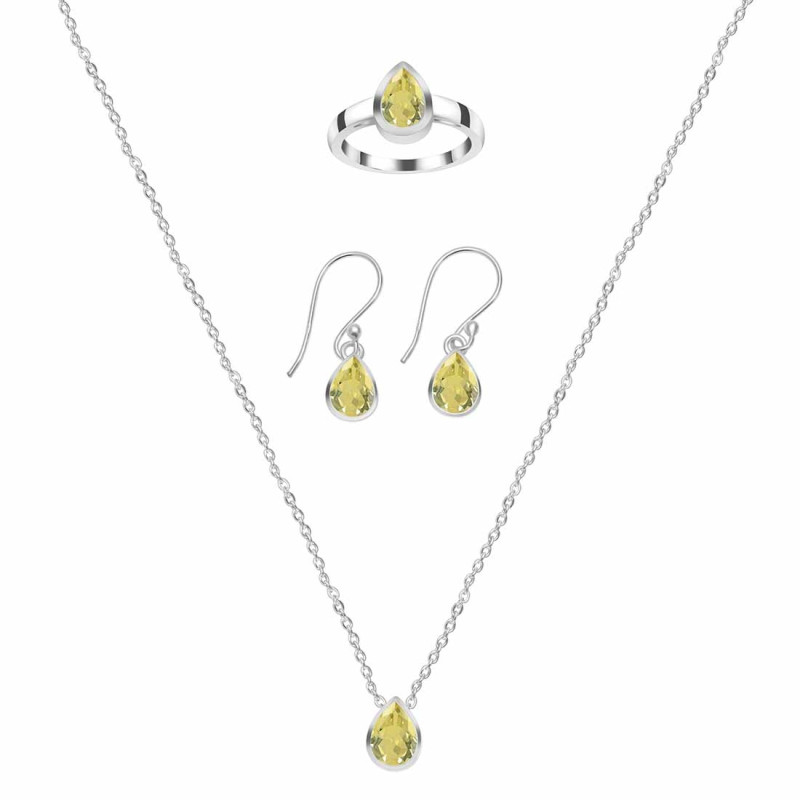  Lemon Quartz Jewelry Set