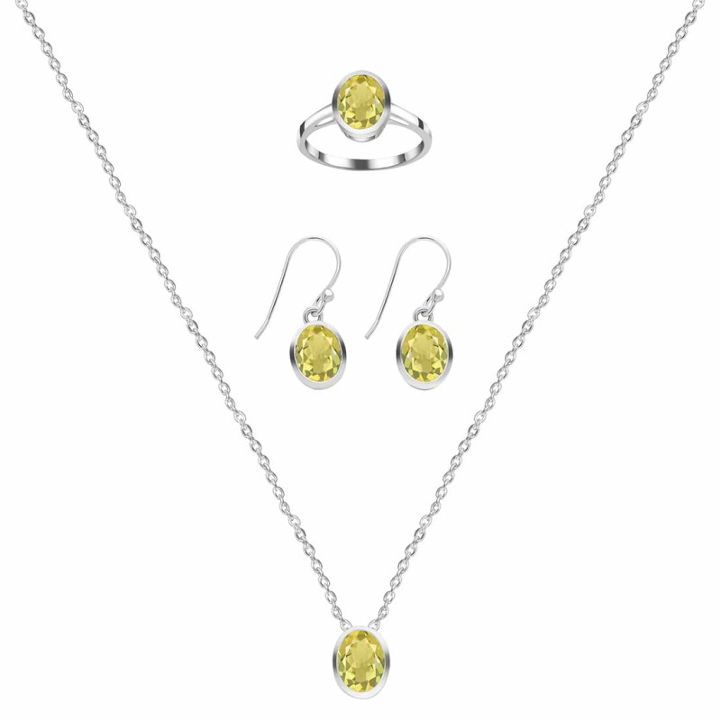  Lemon Quartz Jewelry Set