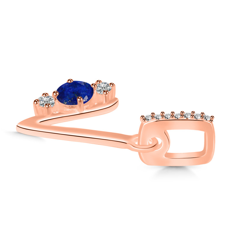 Lapis & White Topaz Alphabet V Pendant LLP-RDA-100.