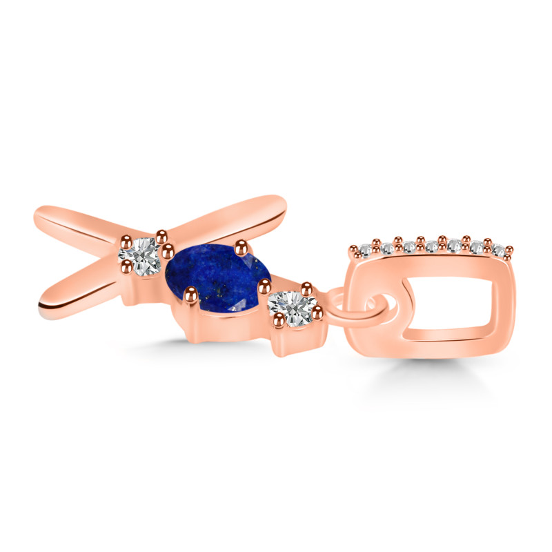 Lapis & White Topaz Alphabet X Pendant LLP-RDA-102.