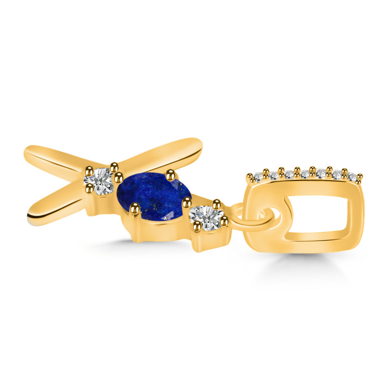 Lapis & White Topaz Alphabet X Pendant LLP-RDA-102.