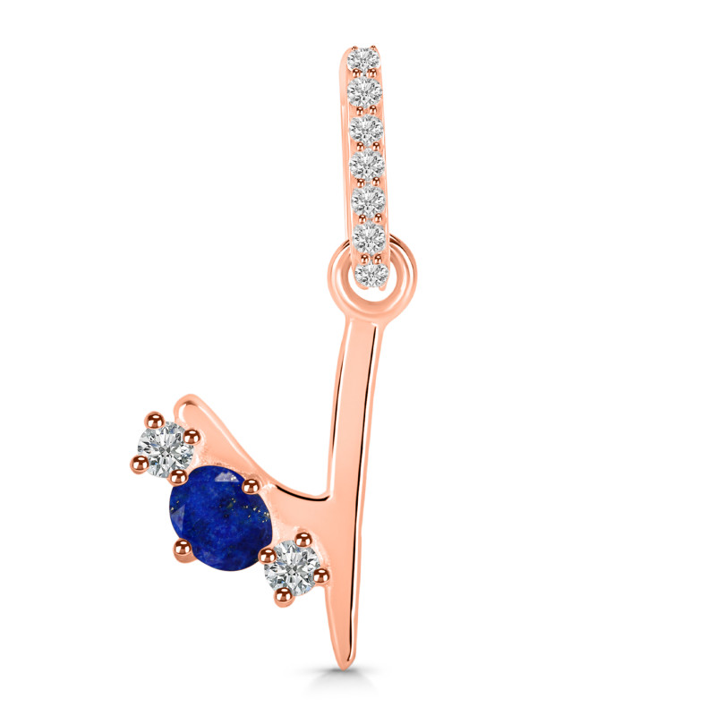 Lapis & White Topaz Alphabet Y Pendant LLP-RDA-103.