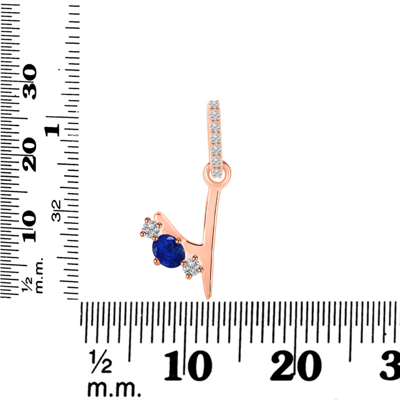 Lapis & White Topaz Alphabet Y Pendant LLP-RDA-103.