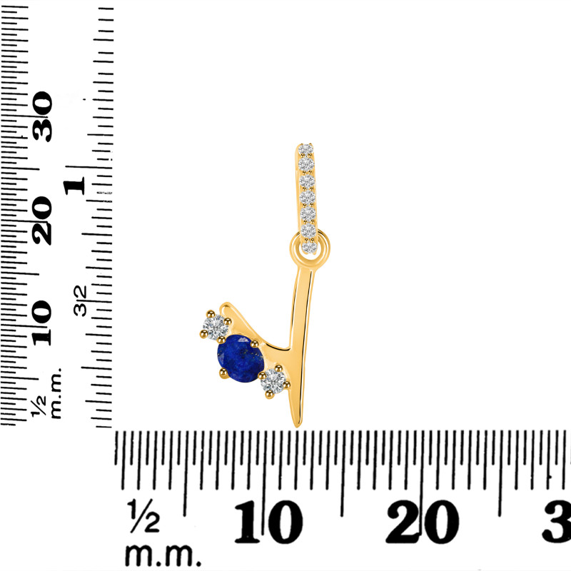 Lapis & White Topaz Alphabet Y Pendant LLP-RDA-103.