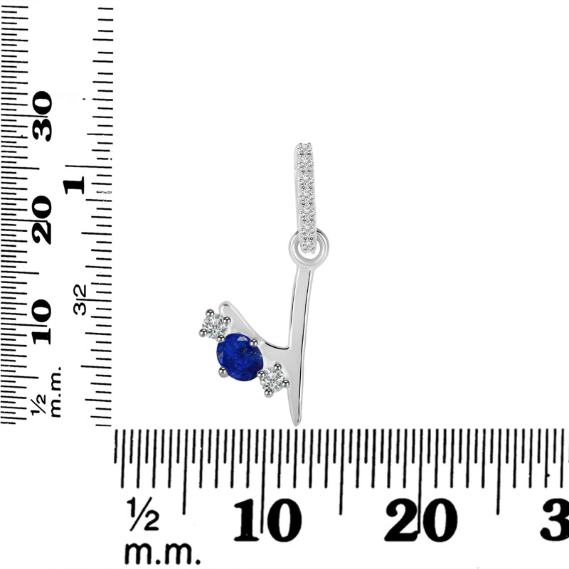 Lapis & White Topaz Alphabet Y Pendant LLP-RDA-103.