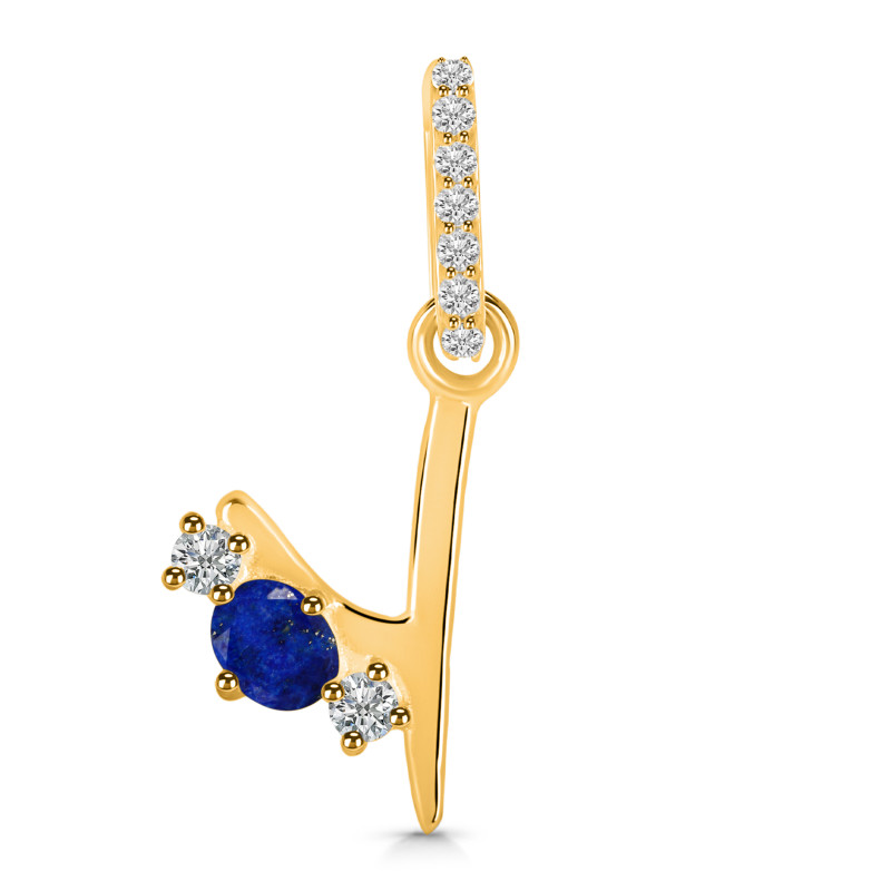Lapis & White Topaz Alphabet Y Pendant LLP-RDA-103.