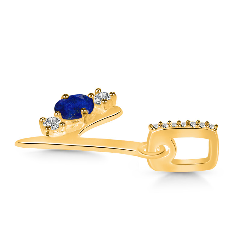 Lapis & White Topaz Alphabet Y Pendant LLP-RDA-103.