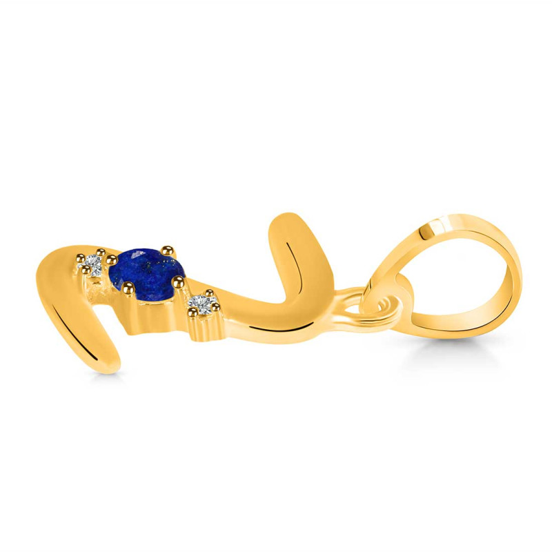 Lapis & White Topaz Alphabet Z Pendant LLP-RDA-26.