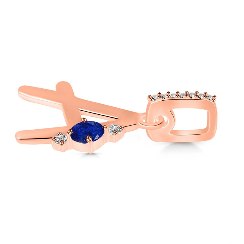 Lapis & White Topaz Alphabet A Pendant LLP-RDA-27.