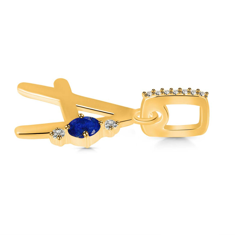 Lapis & White Topaz Alphabet A Pendant LLP-RDA-27.