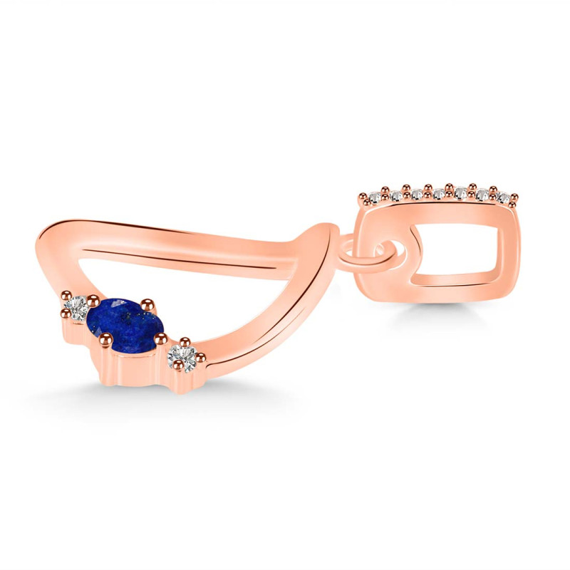 Lapis & White Topaz Alphabet D Pendant LLP-RDA-30.