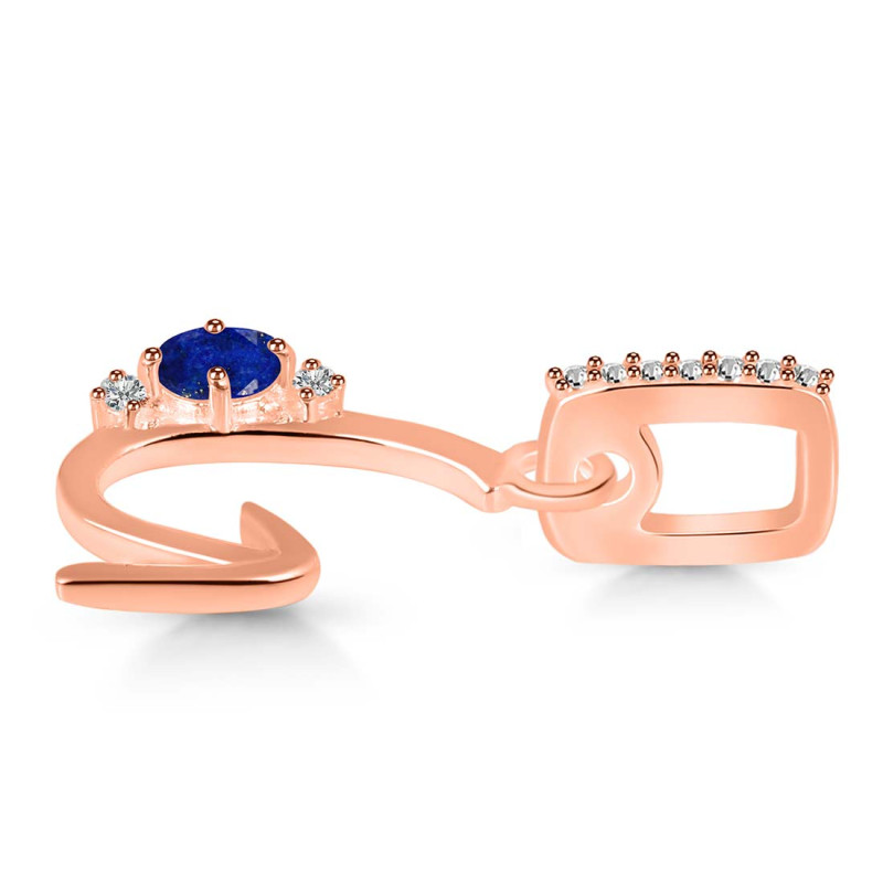 Lapis & White Topaz Alphabet G Pendant LLP-RDA-33.