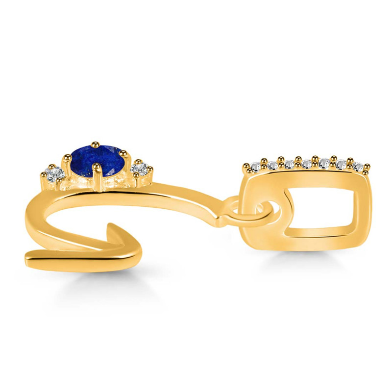 Lapis & White Topaz Alphabet G Pendant LLP-RDA-33.