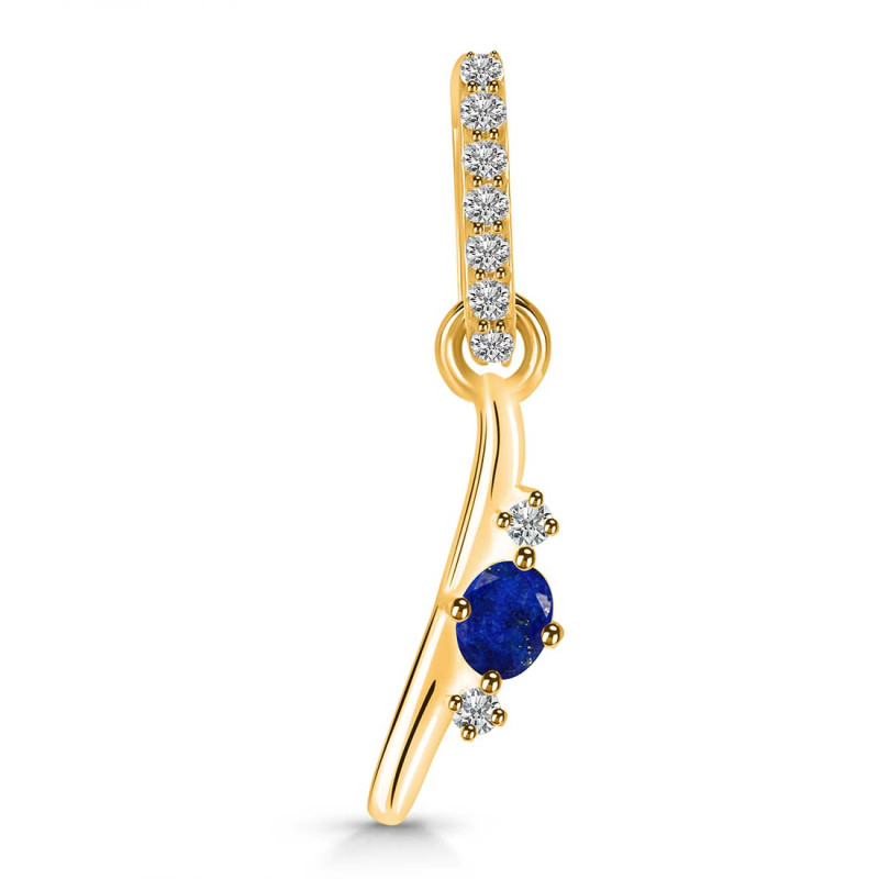 Lapis & White Topaz Alphabet I Pendant LLP-RDA-35.
