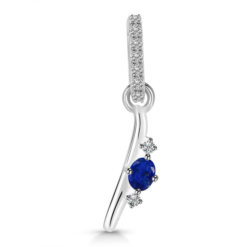 Lapis & White Topaz Alphabet I Pendant LLP-RDA-35.