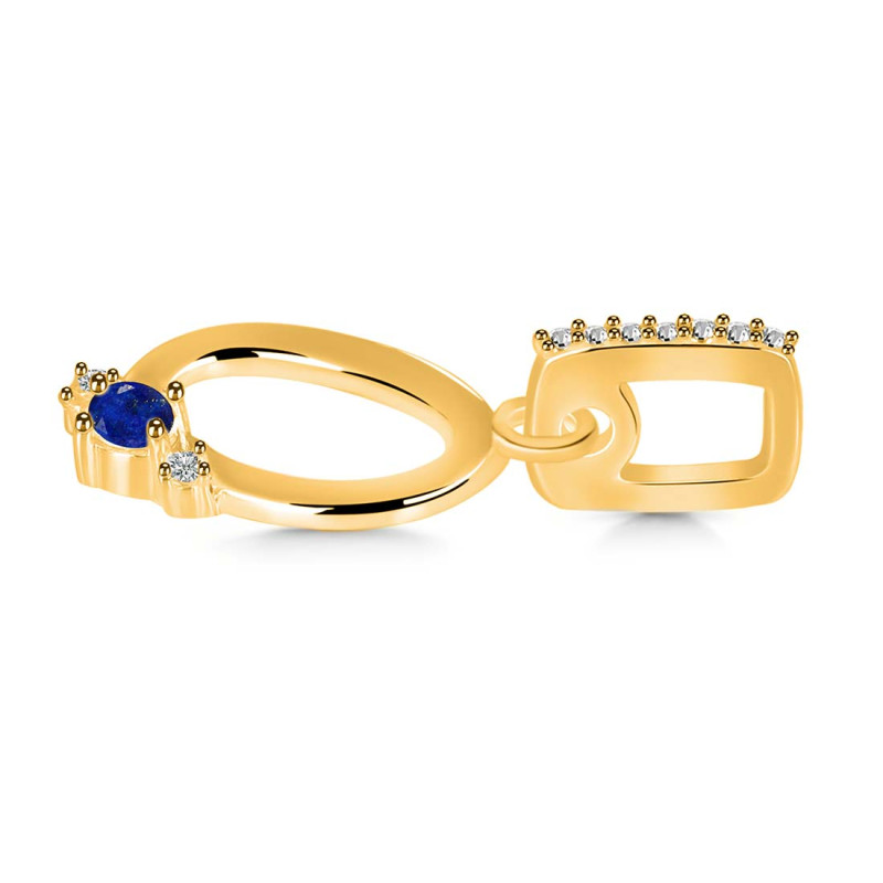 Lapis & White Topaz Alphabet O Pendant LLP-RDA-41.