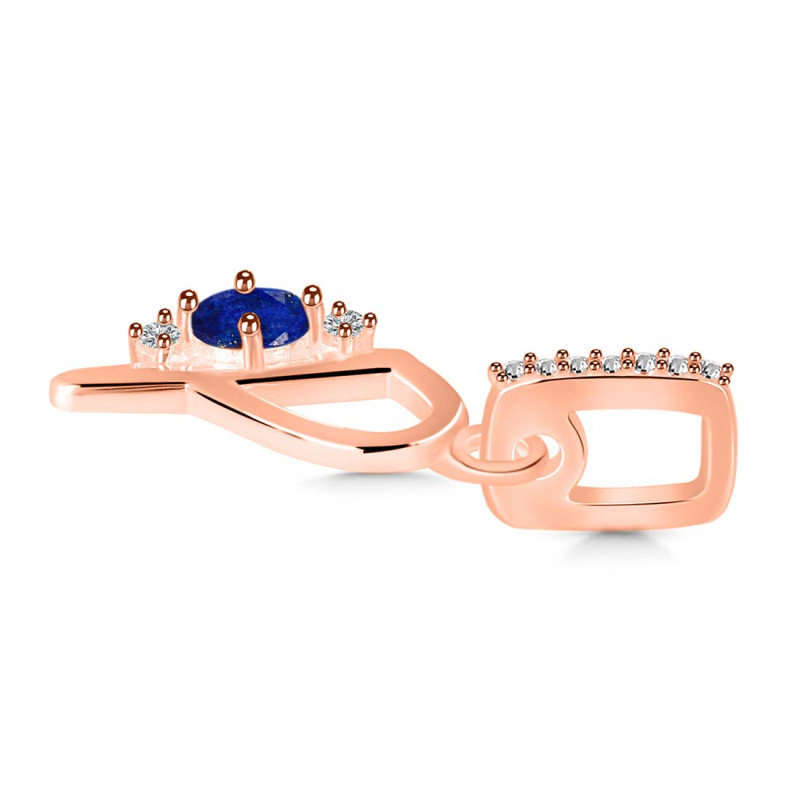 Lapis & White Topaz Alphabet P Pendant LLP-RDA-42.