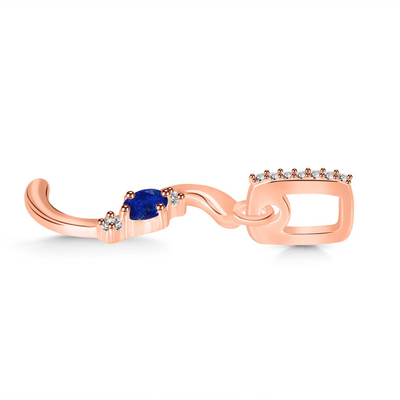 Lapis & White Topaz Alphabet S Pendant LLP-RDA-45.