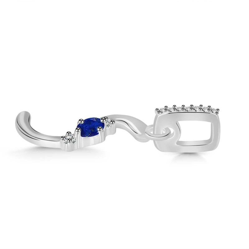 Lapis & White Topaz Alphabet S Pendant