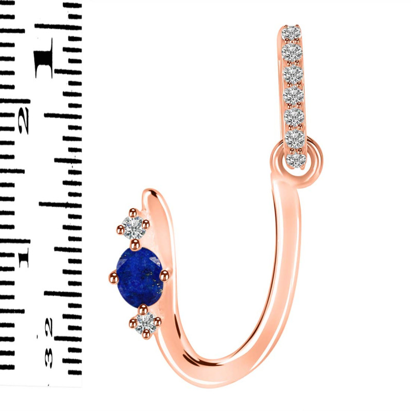 Lapis & White Topaz Alphabet U Pendant LLP-RDA-47.