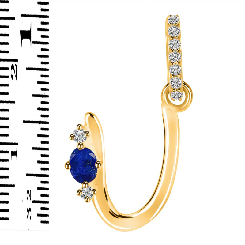 Lapis & White Topaz Alphabet U Pendant LLP-RDA-47.