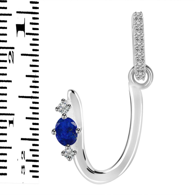 Lapis & White Topaz Alphabet U Pendant LLP-RDA-47.