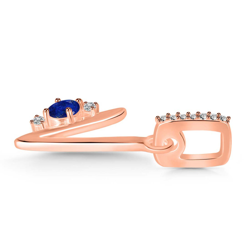 Lapis & White Topaz Alphabet V Pendant LLP-RDA-48.