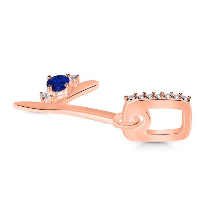 Lapis & White Topaz Alphabet Y Pendant LLP-RDA-51.
