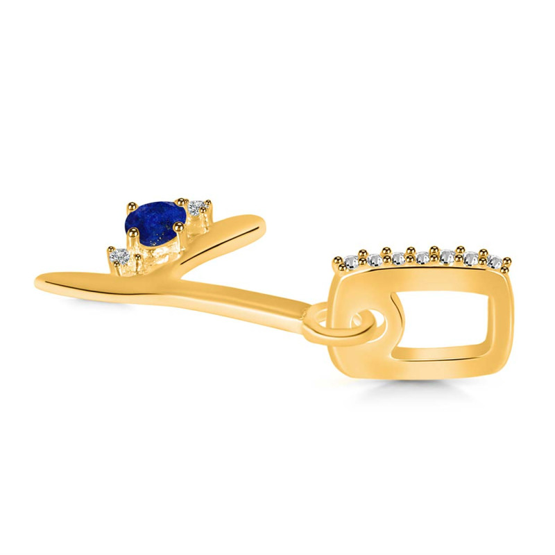 Lapis & White Topaz Alphabet Y Pendant LLP-RDA-51.