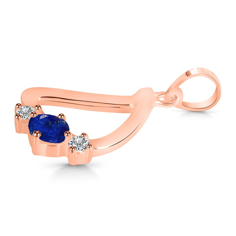 Lapis & White Topaz Alphabet D Pendant LLP-RDA-56.