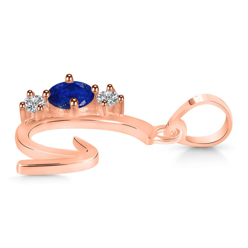 Lapis & White Topaz Alphabet G Pendant LLP-RDA-59.