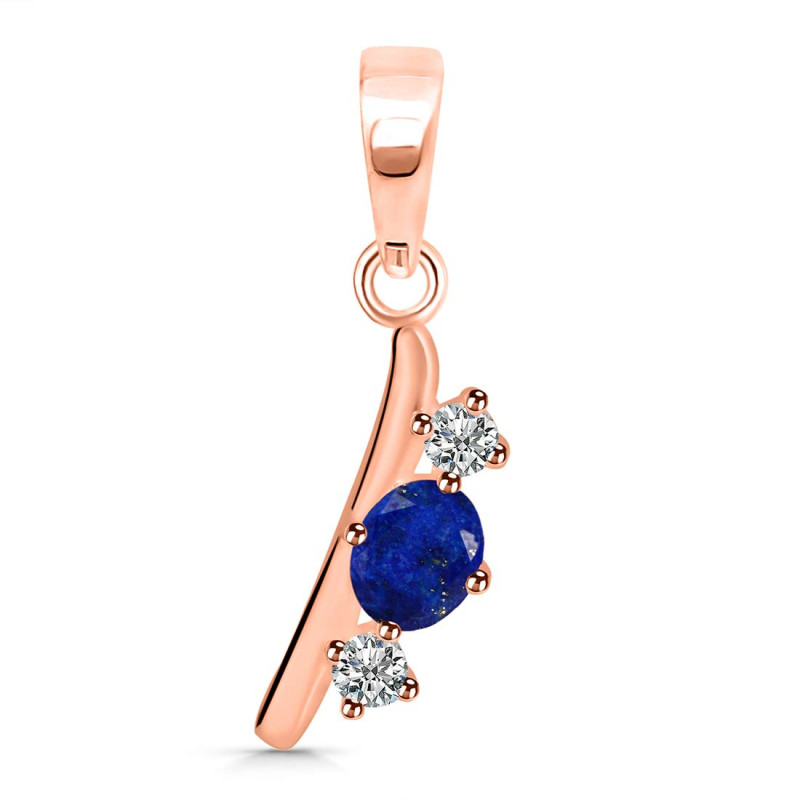 Lapis & White Topaz Alphabet I Pendant LLP-RDA-61.