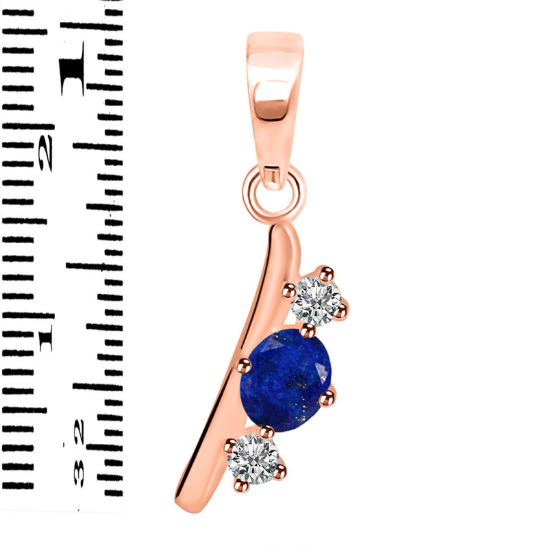 Lapis & White Topaz Alphabet I Pendant LLP-RDA-61.