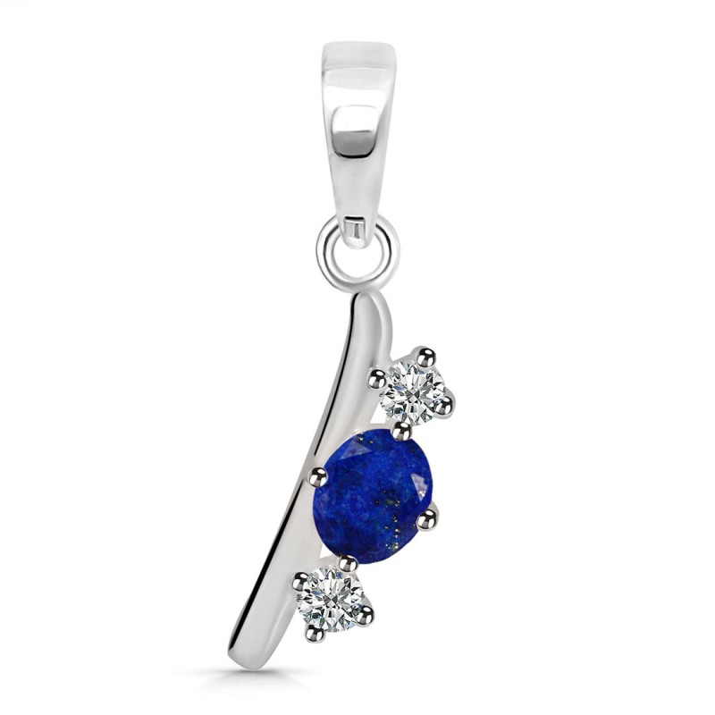 Lapis & White Topaz Alphabet I Pendant LLP-RDA-61.