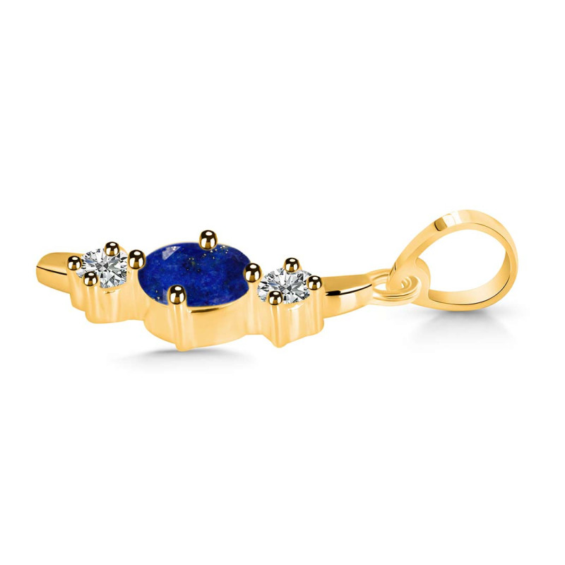 Lapis & White Topaz Alphabet I Pendant LLP-RDA-61.