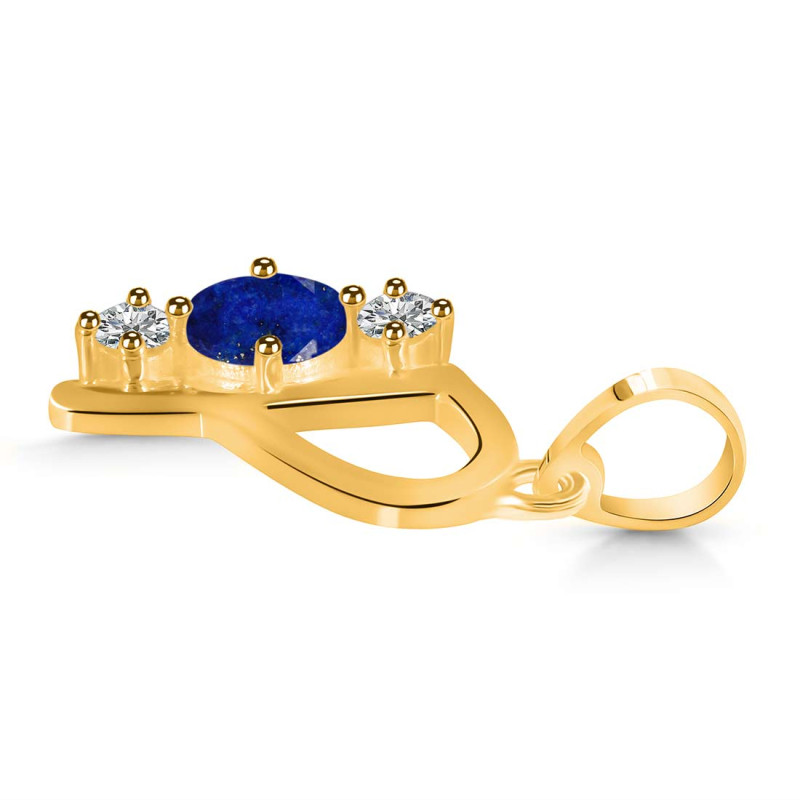 Lapis & White Topaz Alphabet P Pendant LLP-RDA-68.